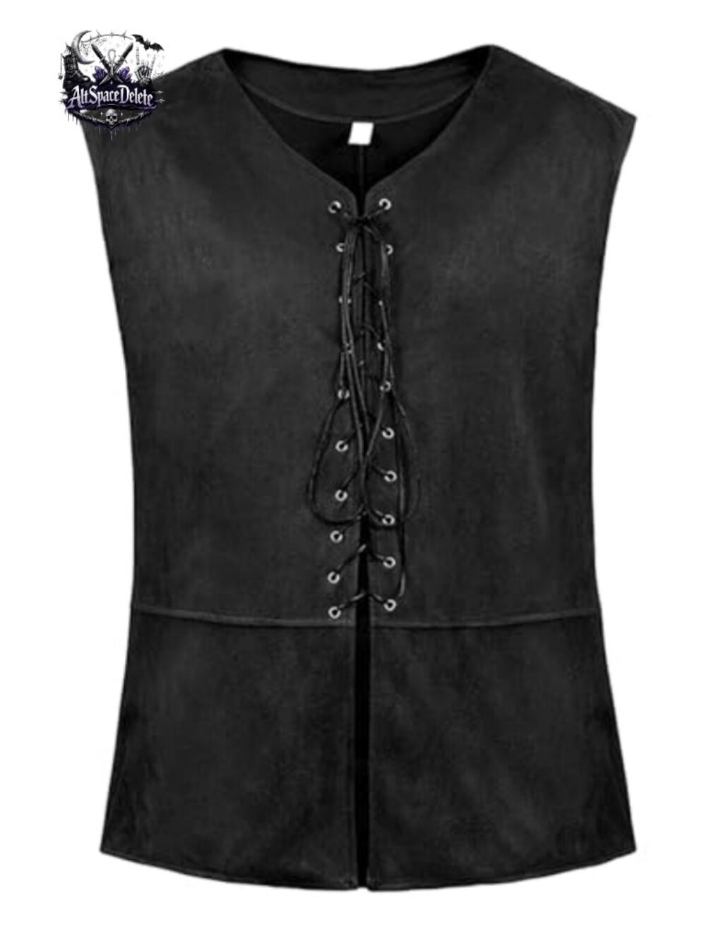 Mens Pirate Vest Faux Leather Renaissance Steampunk Costume Top